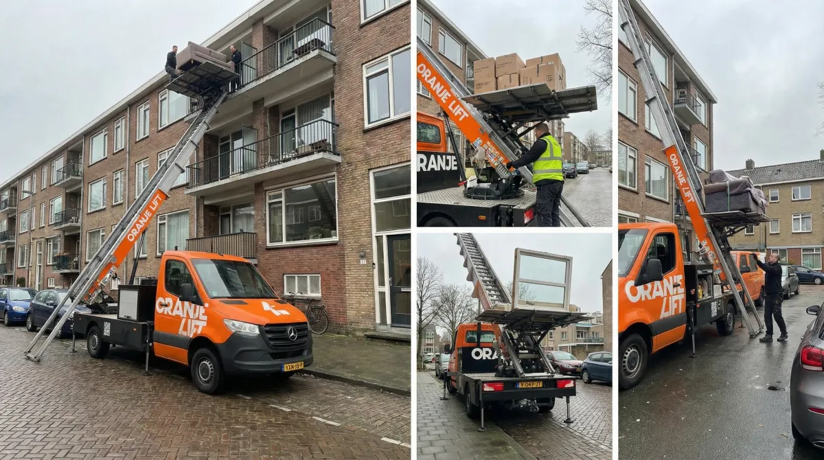 Ladderlift in actie